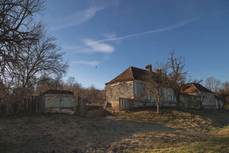 Gherdeal abandoned village, in Transylvaniaの写真素材