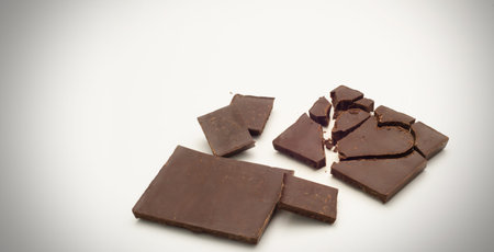 A handmade chocolate heart cut out of piece