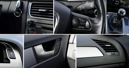 photos of a premium class car interiorの写真素材