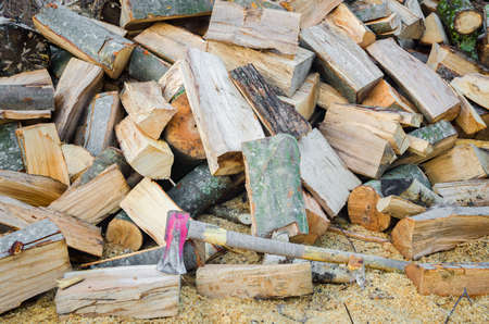 Chopped fire woodの写真素材