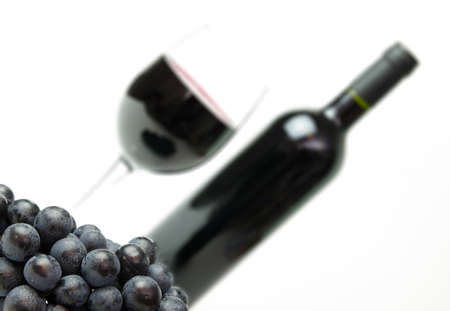 Grapes and wine for a menu backgroundの写真素材