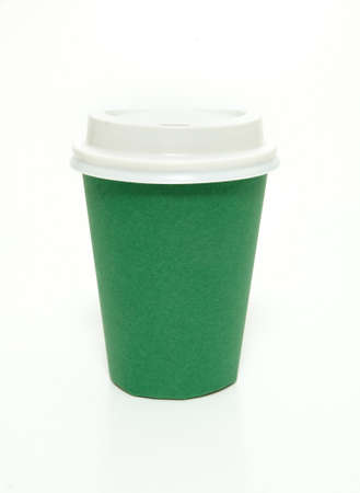 Green to go coffee cupの写真素材