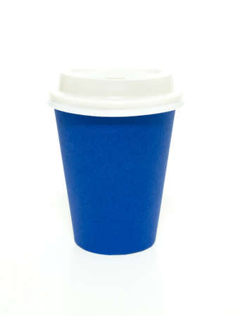 Blue to go coffee cupの写真素材
