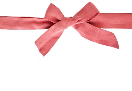 Red bow isolated on white backgroundの写真素材