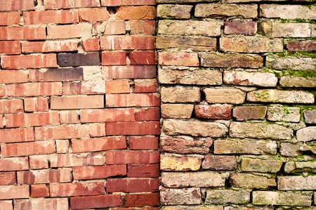 Two brick wallsの写真素材