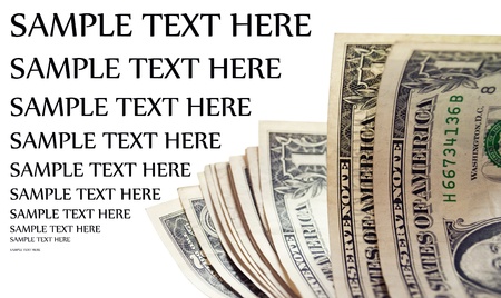 Money isolated on white with text spaceの写真素材