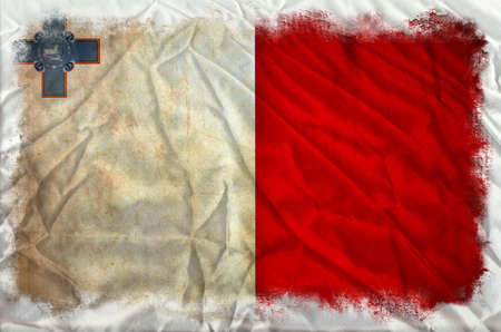 Malta grunge flagの写真素材