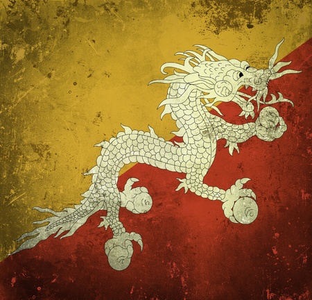 Grunge flag of Bhutanの写真素材