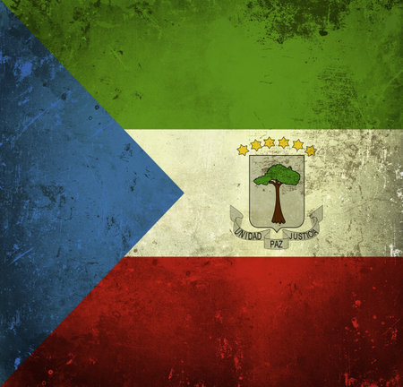 Grunge flag of Equatorial Guineaの写真素材