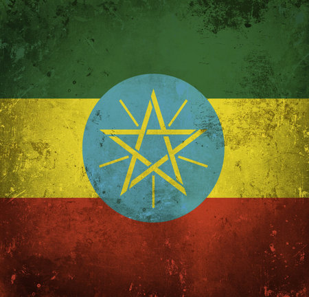 Grunge flag of Ethiopiaの写真素材