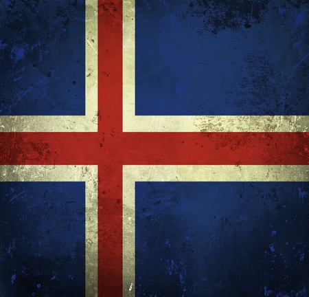 Grunge flag of Icelandの写真素材