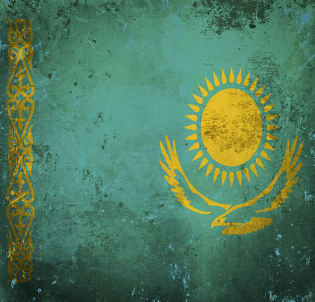 Grunge flag of Kazakhstanの写真素材