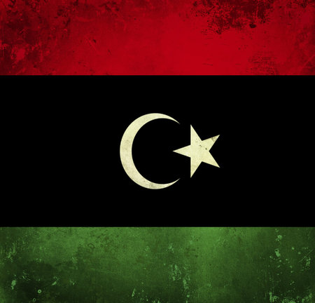 Grunge flag of Libyaの写真素材