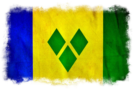 Saint Vincent Grenadines grunge flagの写真素材