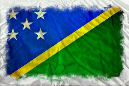 Solomon Islands grunge flagの写真素材