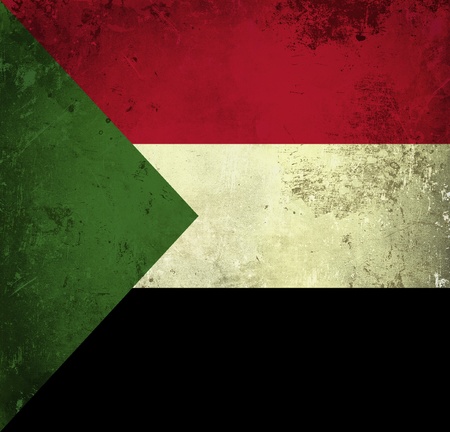 Grunge flag of Sudanの写真素材