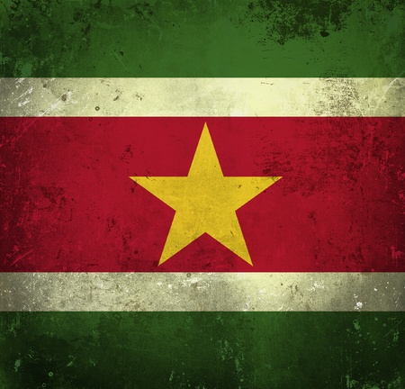 Grunge flag of Surinameの写真素材