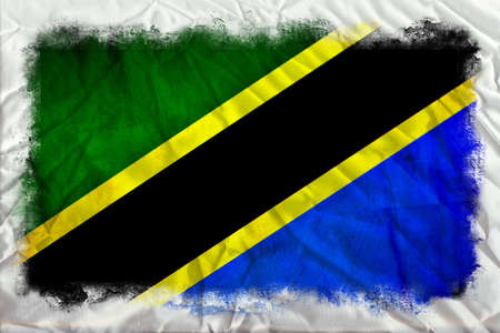Tanzania grunge flagの写真素材