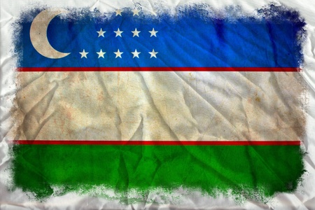 Uzbekistan grunge flagの写真素材