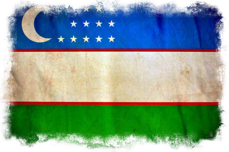 Uzbekistan grunge flagの写真素材