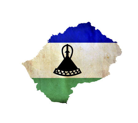 Map of Lesotho isolatedの写真素材