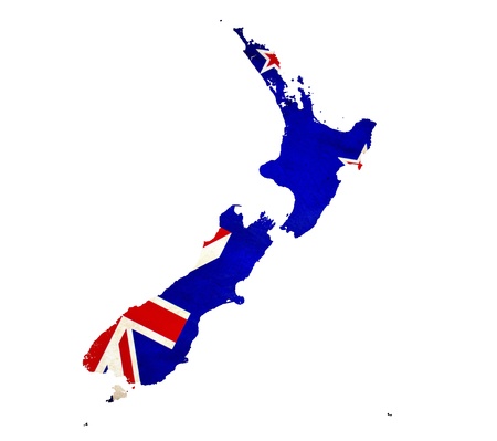 Map of New Zealand isolatedの写真素材