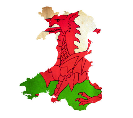 Map of Wales isolatedの写真素材