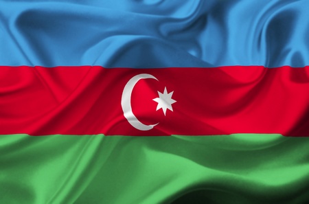 Azerbaijan waving flagの写真素材