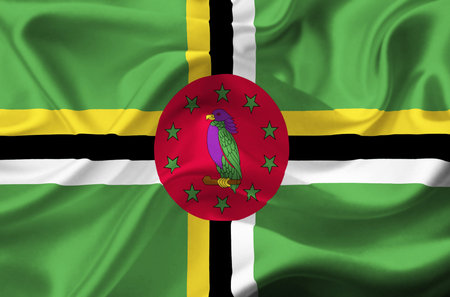 Dominica waving flagの写真素材