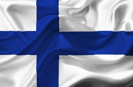 Finland waving flagの写真素材