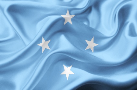 Micronesia waving flagの写真素材