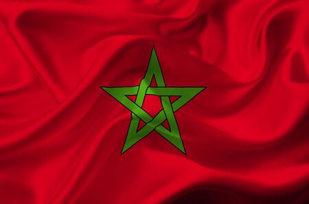 Morocco waving flagの写真素材