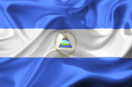 Nicaragua waving flagの写真素材