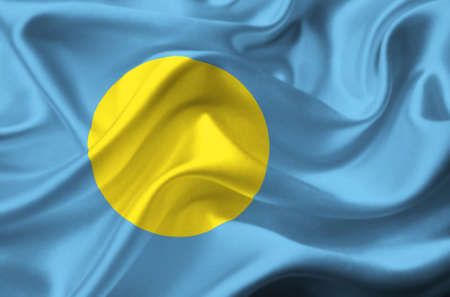 Palau waving flagの写真素材