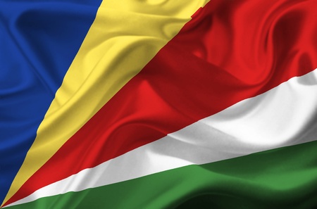 Seychelles waving flagの写真素材