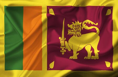Sri Lanka waving flagの写真素材