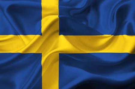 Sweden waving flagの写真素材