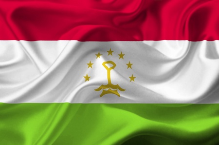Tajikistan waving flagの写真素材