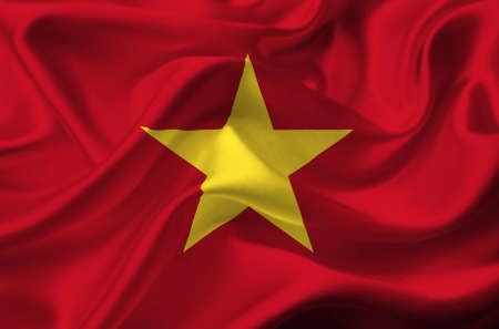 Vietnam waving flagの写真素材
