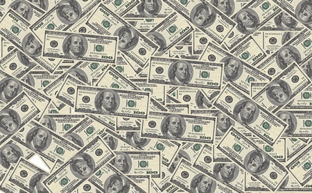 100 dollar bills backgroundの写真素材