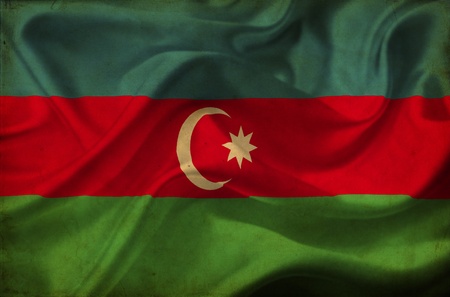 Azerbaijan waving flagの写真素材