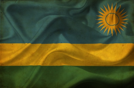 Rwanda waving flagの写真素材