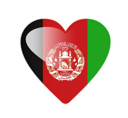 Afghanistan 3D heart shaped flagの写真素材