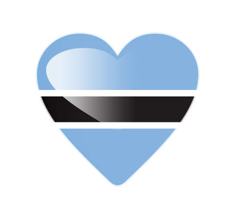 Botswana 3D heart shaped flagの写真素材