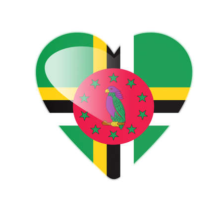 Dominica 3D heart shaped flagの写真素材