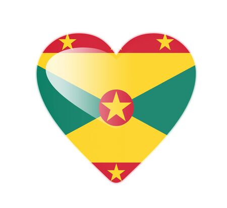 Grenada 3D heart shaped flagの写真素材