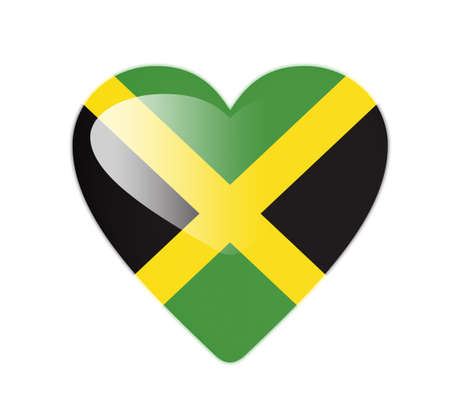 Jamaica 3D heart shaped flagの写真素材