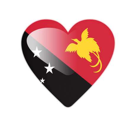 Papua New Guinea 3D heart shaped flagの写真素材