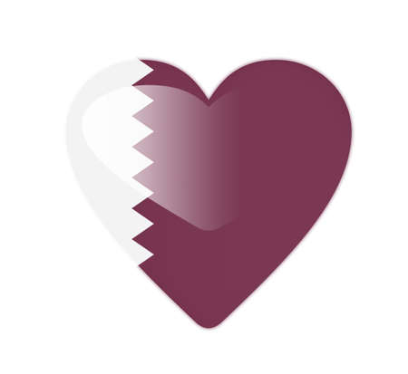 Qatar 3D heart shaped flagの写真素材