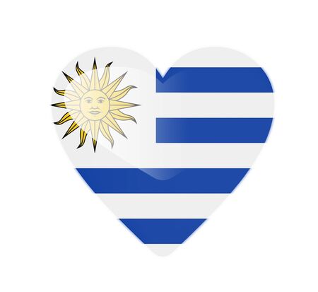 Uruguay 3D heart shaped flagの写真素材